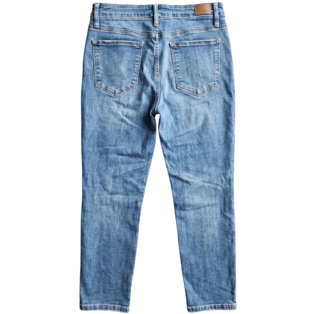 JUDY BLUE High Rise Straight Leg Jeans Medium Wash Stretch Size 30 - Picture 5 of 7